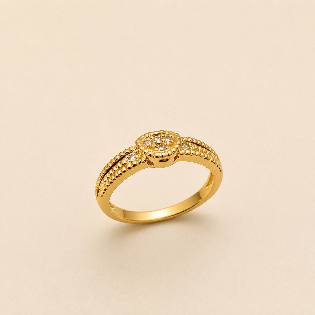 Elegant Halo Gold Plated Rin