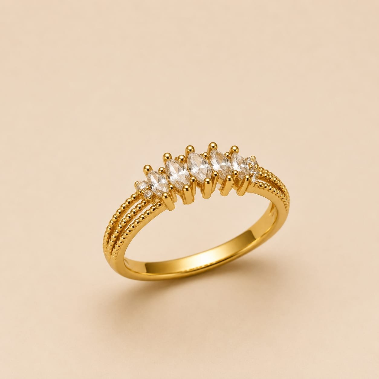 Royal Marquise Crystal Gold Ring